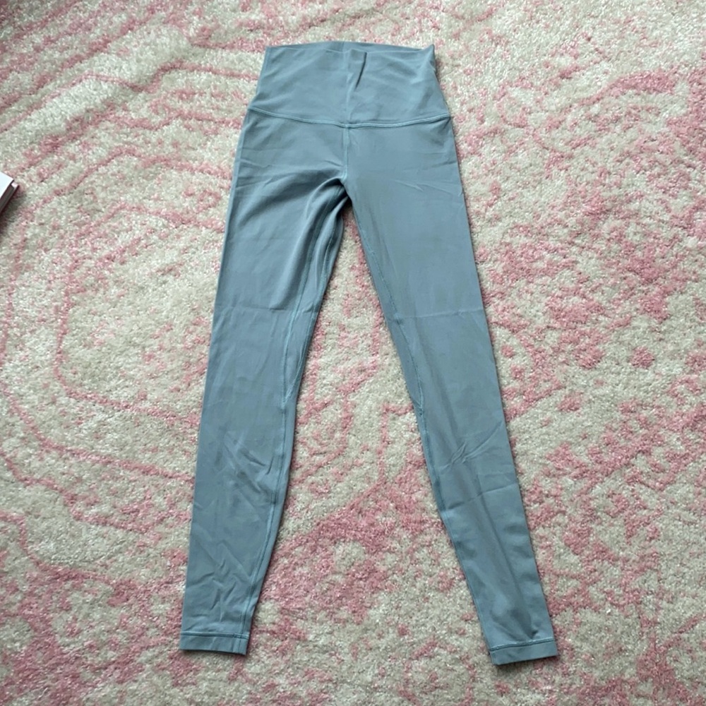 Size 4 Lululemon align leggings, light blue